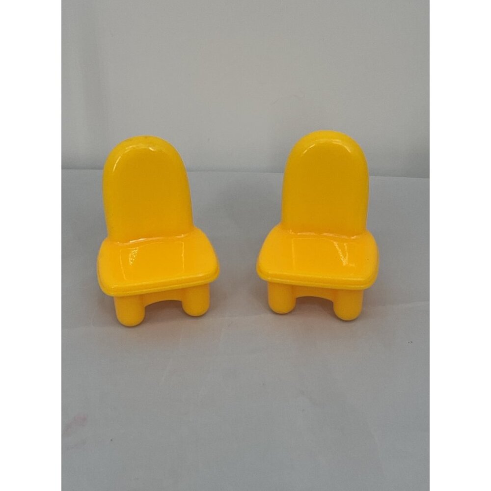 Vintage Little Tikes Dollhouse Yellow Furniture Chairs